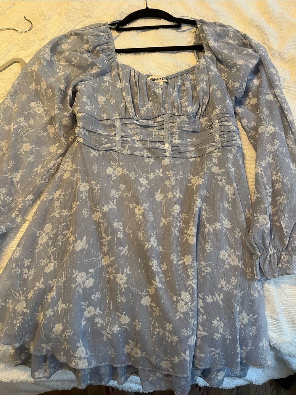 Allison & Kelly Light Blue Floral Dress, Size L